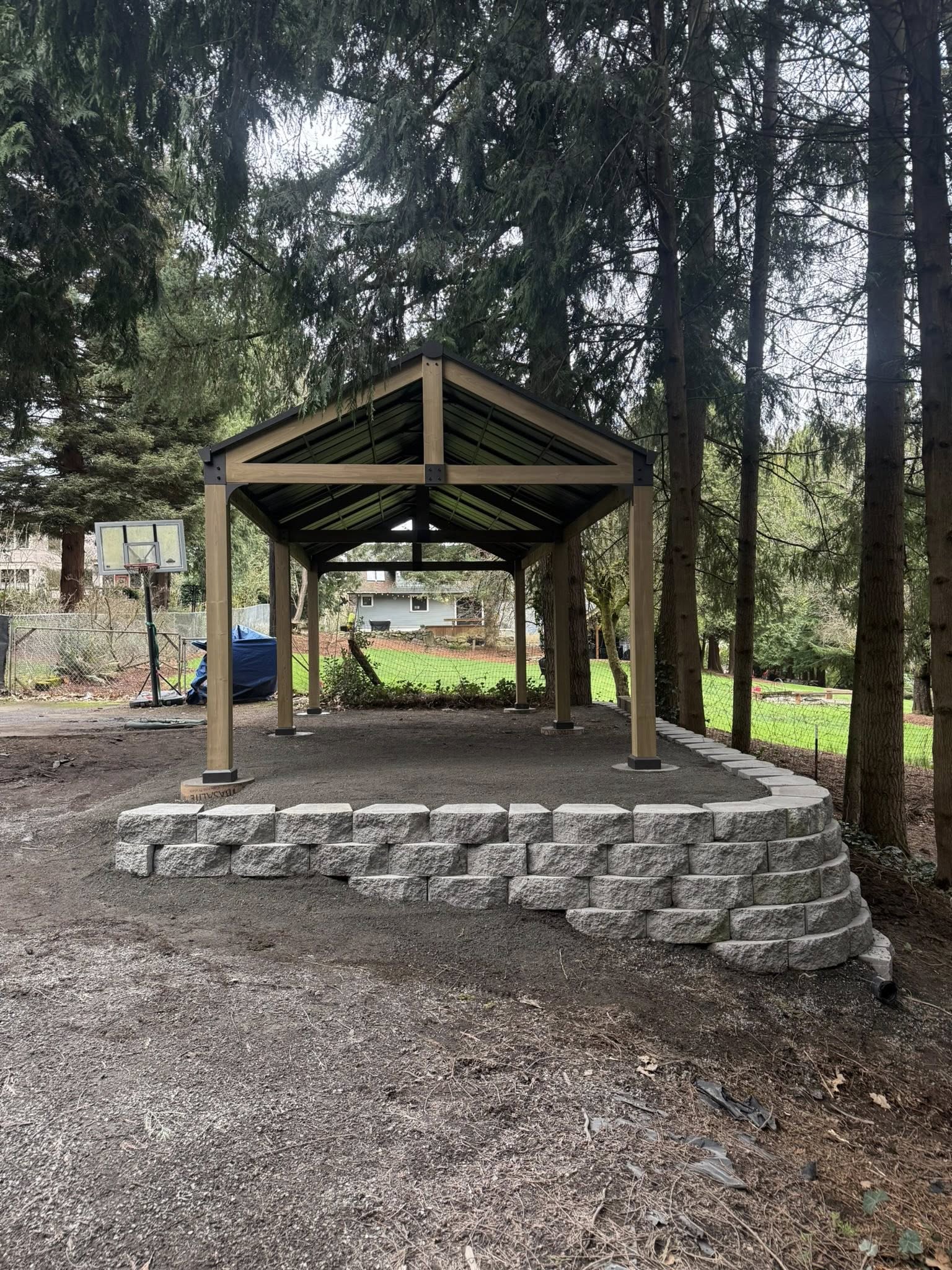 Outdoor construction and landscape upgrade project