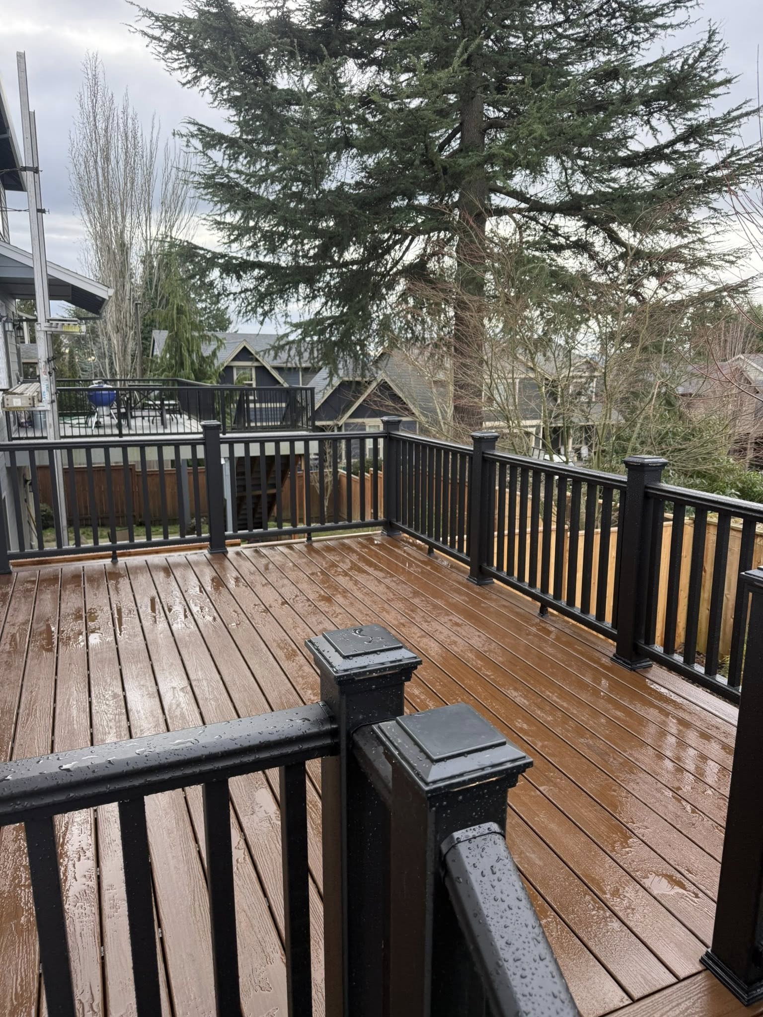 Porch and entry construction with staged materials