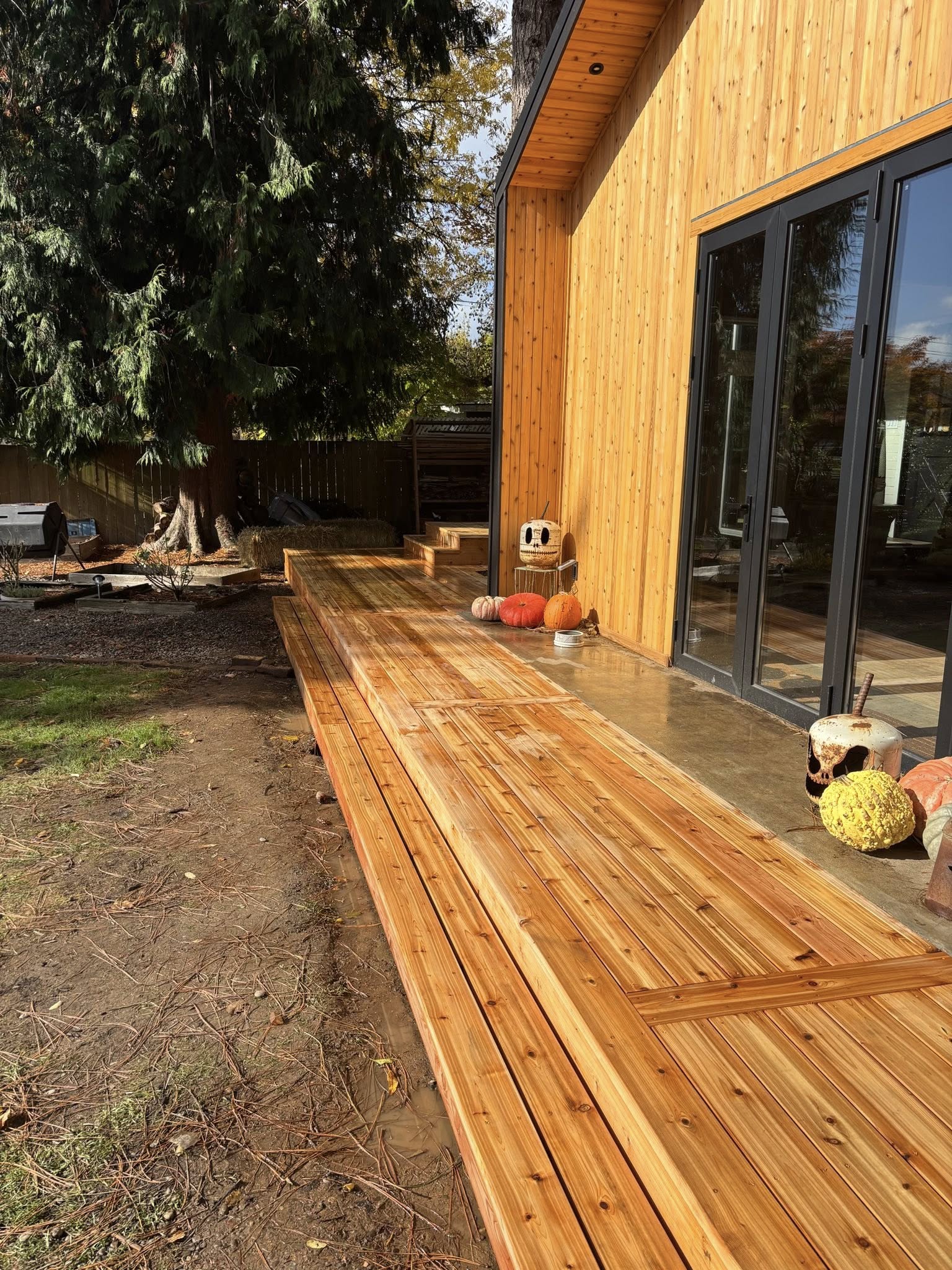 Porch framing and finish work in progress